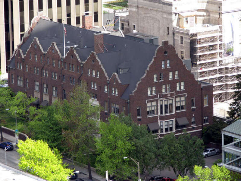 Rainier Club aerial view from Smith Tower