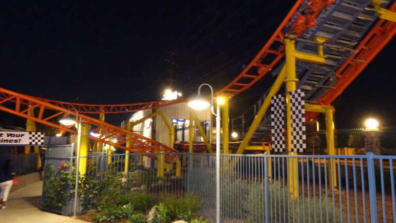 Rewind Racers at night.