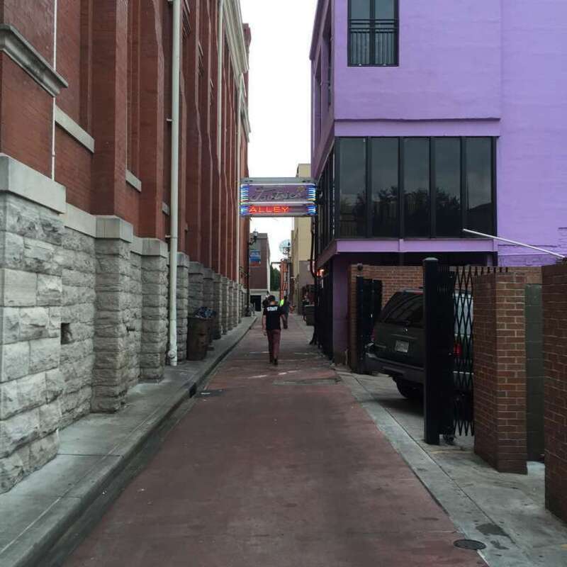 Alley between the Ryman Auditorium and the rear of Broadway &quot;Honky Tonks&quot; in Nashville, Tennessee