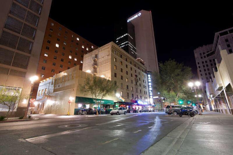 San Carlos Hotel in Downtown Phoenix at night.