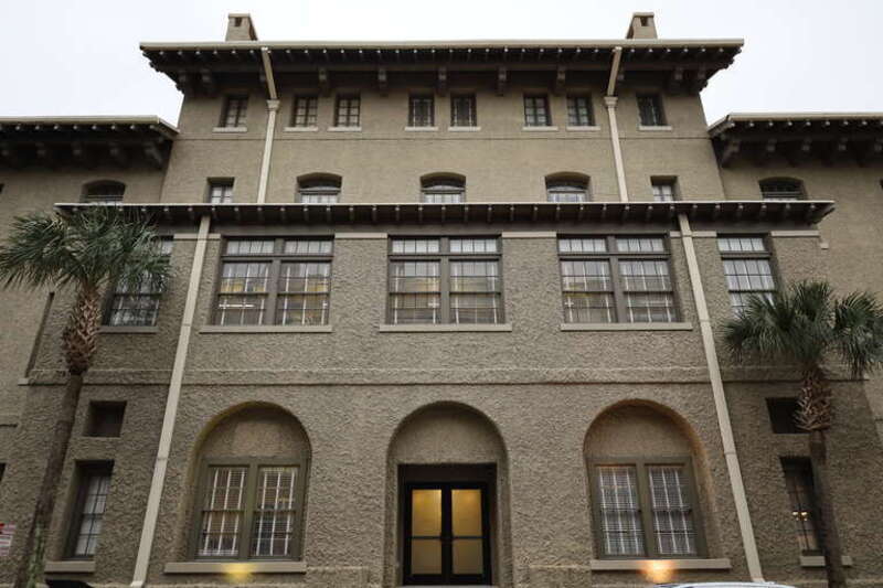 Former U.S. Marine Hospital in Savannah, Georgia in 2021.  It is currently Bradley Hall of Savannah College of Art and Design.