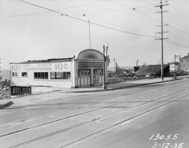 Skating rink at N 55th St &amp;amp; Phinney Ave N, Seattle, Washington, 1935. This would have been roughly across the street from the west entrance to Woodland Park Zoo.