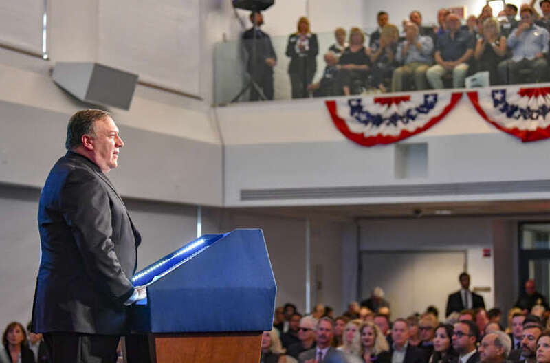 U.S. Secretary of State Michael R. Pompeo delivers remarks on &quot;Supporting Iranian Voices” at the Ronald Reagan Presidential Library and Center for Public Affairs in Simi Valley, California on July 22, 2018. [State Department photo/ Public Domain]
