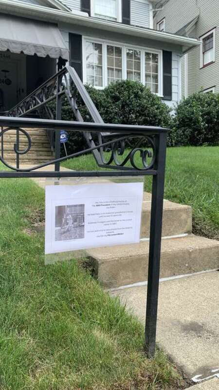 Sign at the Childhood Home of Joe Biden
