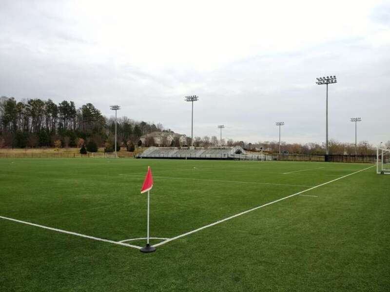 A soccer field at Manchester Meadows Soccer Complex in Rock Hill, South Carolina.