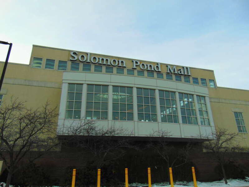 A photograph of part of the Solomon Pond Mall in 2019.