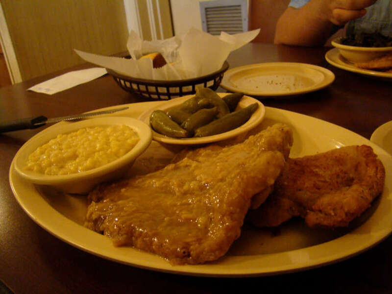 Fried porkchop, smothered fried porkchop, fried corn, okra at the busy bee cafe, atlanta, GA

&amp;lt;a href=&quot;http://www.thebusybeecafe.com&quot;&amp;gt;www.thebusybeecafe.com&amp;lt;/a&amp;gt;