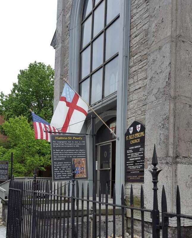 The Capital District Tourism Gnome visits the historic and beautiful St Paul's Episcopal Church on 3rd Street in the city of Troy, Rensselaer County, New York. Complete with Tiffany glass and amazing stone work this is an wonderful church that