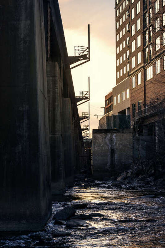 500px provided description: Catching a hidden sunset underneath the rva pipeline. [#sunset ,#nature ,#river ,#urban ,#gold ,#warm ,#exploration ,#pipeline ,#golden hour ,#richmond ,#wanderlust ,#rva]