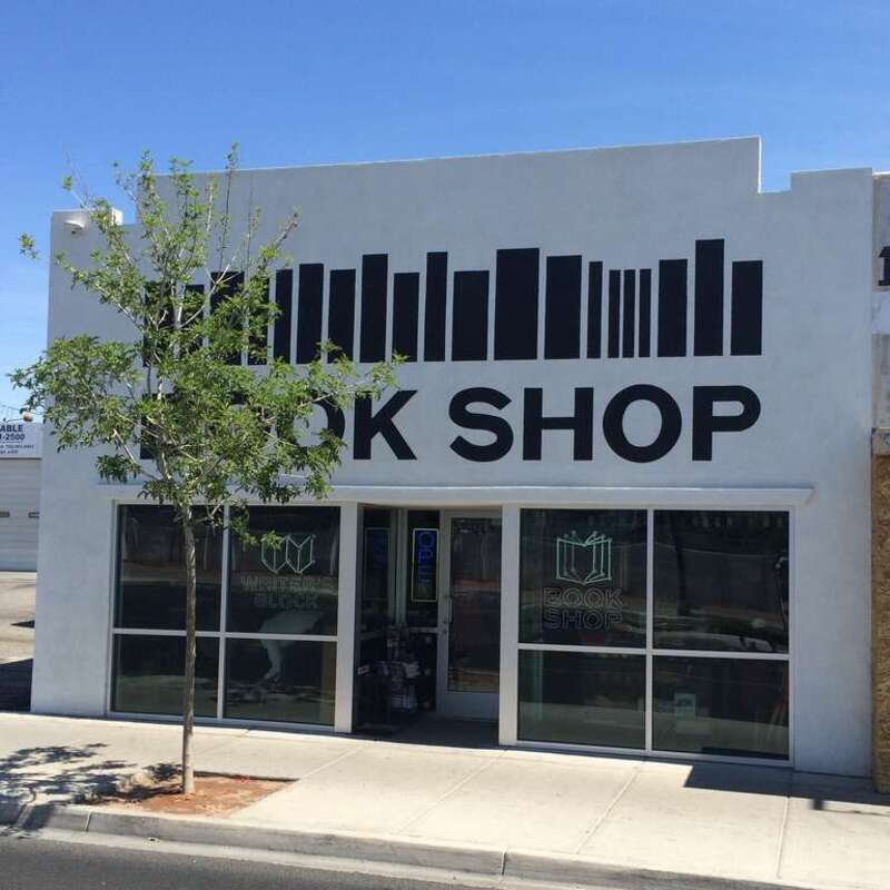 The storefront of the Writer's Block Bookshop in Las Vegas, Nevada.