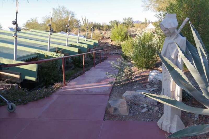 A sprite greets visitors to Taliesin West in Scottsdale, Arizona