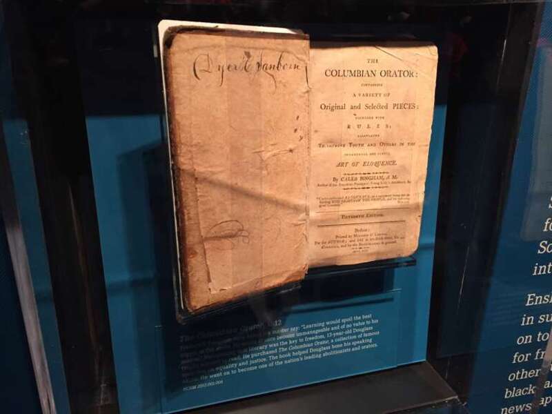 A copy of The Columbian Orator at the National Civil Rights Museum in Memphis, Tennessee. Photo taken in March 2018.