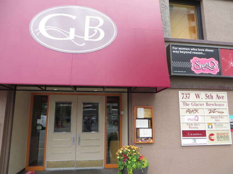 Main entrance to The Glacier Brewhouse brewpub on W 5th Ave in Anchorage, Alaska.
