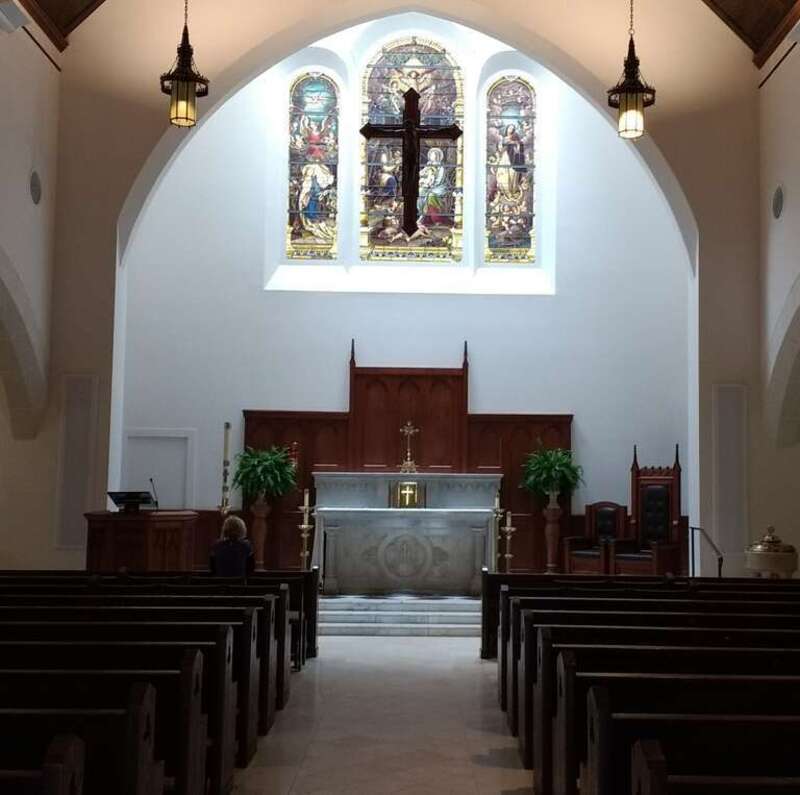 Interior of the Shrine of Our Lady of Good Voyage in South Boston MAssachusetts.