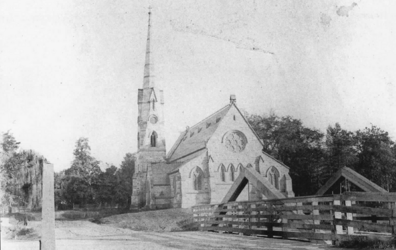 This is a very early image of the Trinity St. Paul's Episcopalian Church in New Rochelle, NY