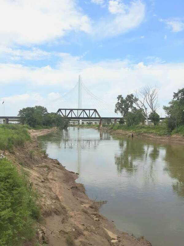 The Trinity River at Margaret Hunt Hill Bridge in Dallas