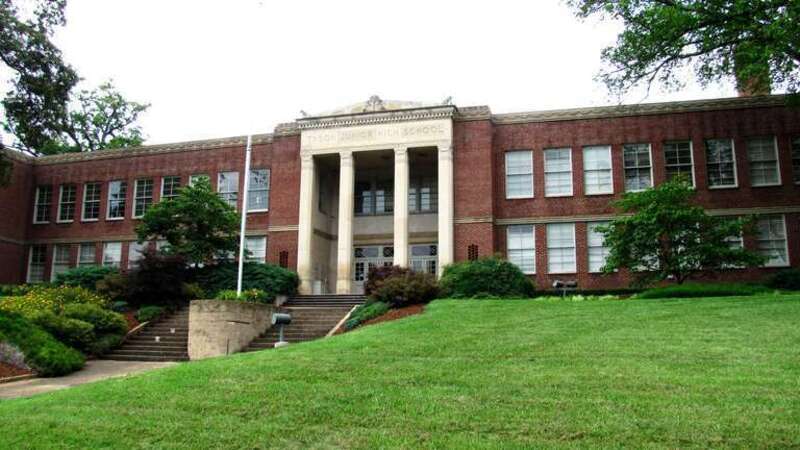 The old Tyson Junior High School building in Knoxville, Tennessee, USA.  Built in 1936 and designed by Baumann &amp;amp; Baumann, this building served as a junior high school for several decades.  It was renovated for use as office space in the late