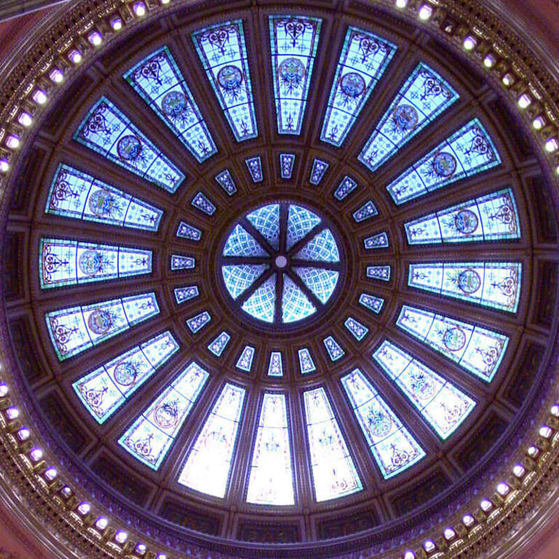 Interior of the restored Allen County Courthouse in Fort Wayne, Indiana USA