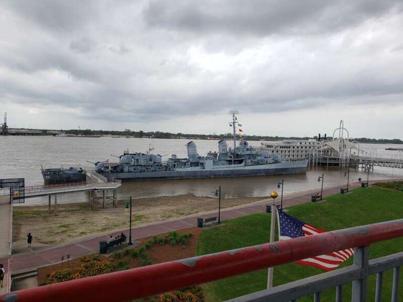 USS Kidd Seen from the observation tower at the Louisiana Veterans Museum.