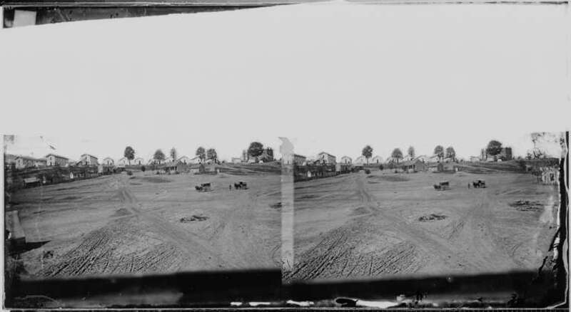 Original Caption: View near Chattanooga, Tenn. Bragg Hospital
U.S. National Archives’ Local Identifier:  111-B-587
From:: Series: Mathew Brady Photographs of Civil War-Era Personalities and Scenes, (Record Group 111)
Photographer: Brady, Mathew, 1823