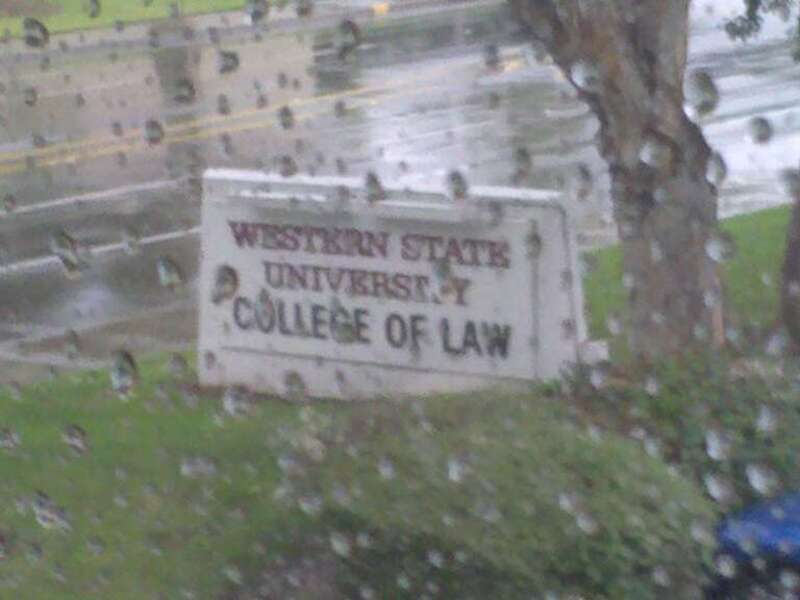 The sign as seen from inside the main building's south stairwell