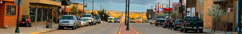 Looking south down main street at the intersection of 2nd Ave in Watford City