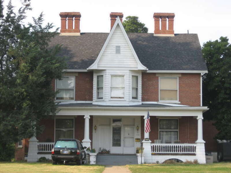Front of the William Bedford Sr. House, located at 838 Washington Avenue in Evansville, Indiana, United States.  Built in 1873, it is listed on the National Register of Historic Places, and it is part of a Register-listed historic district, the