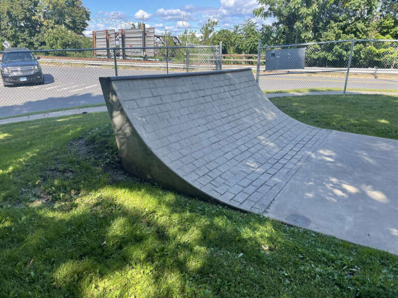 Faux brick ramp at Willie Pep Skatepark
