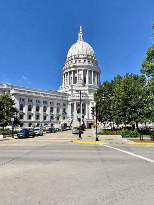 Built in 1906-1917, this Beaux Arts-style Capitol Building was designed by George B. Post to house the state house of representatives, state senate, and offices for the Wisconsin State Government.  The fourth state capitol to house the state