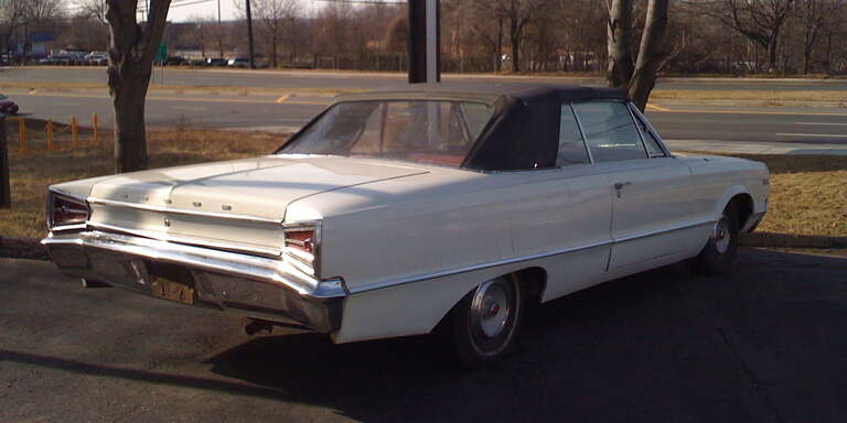 1965 Dodge Polara, white convertible - rear view.