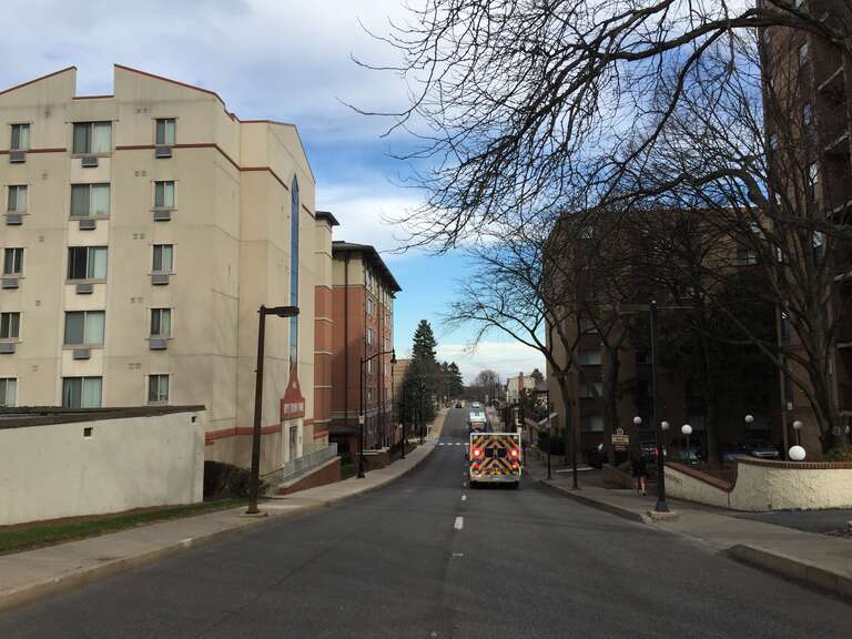 View north along Beaver Avenue (a.k.a. &quot;Beaver Canyon&quot;) (Pennsylvania Route 26) near Sowers Street in State College, Pennsylvania