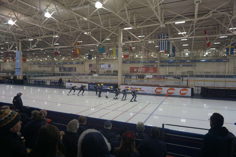 The Men's Elimination Mass Start at the 2023 US Speedskating Long Track Championships at the Pettit National Ice Center in Milwaukee, Wisconsin (United States).