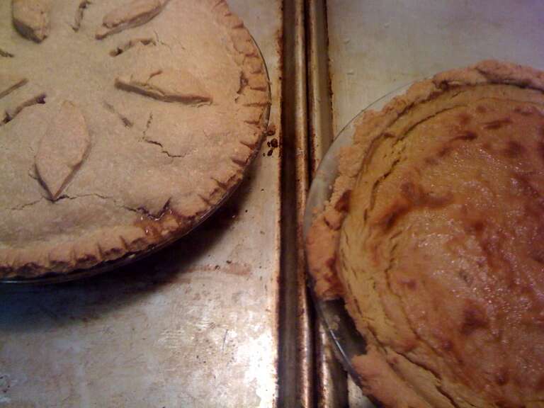 Apple and pumpkin pies.