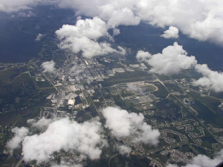 Aerial view of Oldsmar and Westchase, Florida.