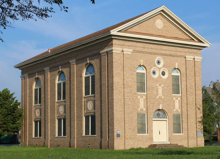 The photo is a Masonic lodge, 4600 Camp Bowie Blvd, Fort Worth TX, and a Registered Texas Historic Landmark marker 200. As a longtime Fort Worth resident, many times I've driven pass the &quot;Caesar house&quot; with beautiful blue windows and mysterious