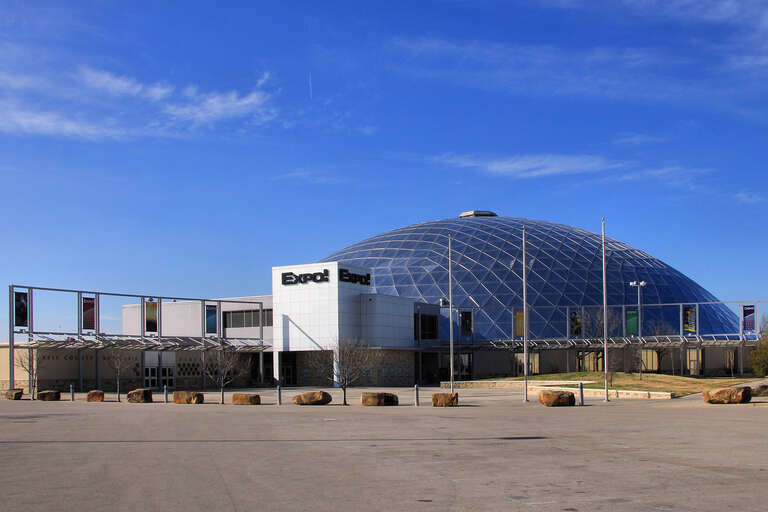 The Bell County Expo Center located in Bell County, Texas, United States. A new roof on the dome was installed in late 2013.