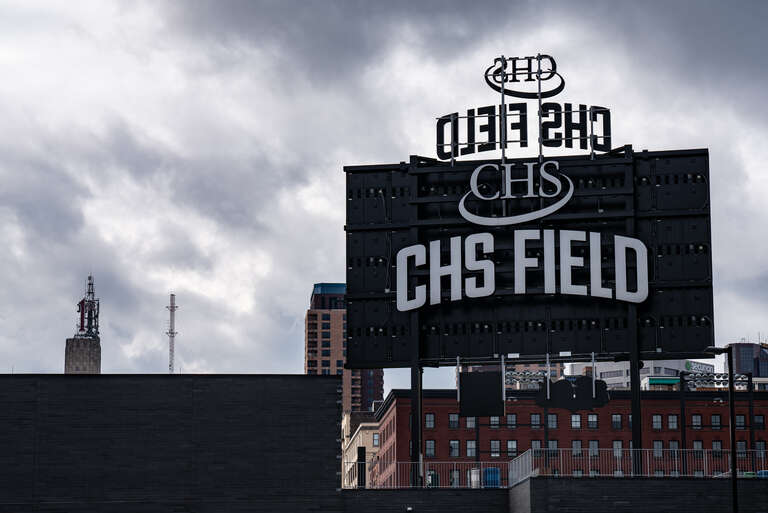 CHS Field in downtown Saint Paul, Minnesota, a baseball stadium home to the St. Paul Saints.