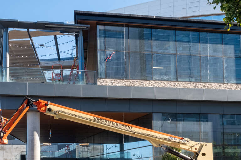 Chase Center during construction in July 2019