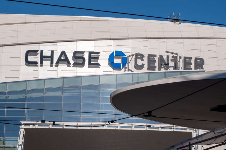 Chase Center during construction in July 2019