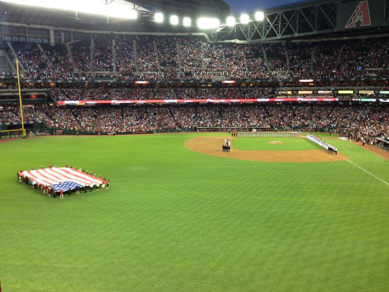Opening Ceremonies during the 2013 Season Opening Day game at Chase Field between the Arizona Diamondbacks and the St Louis Cardinals.