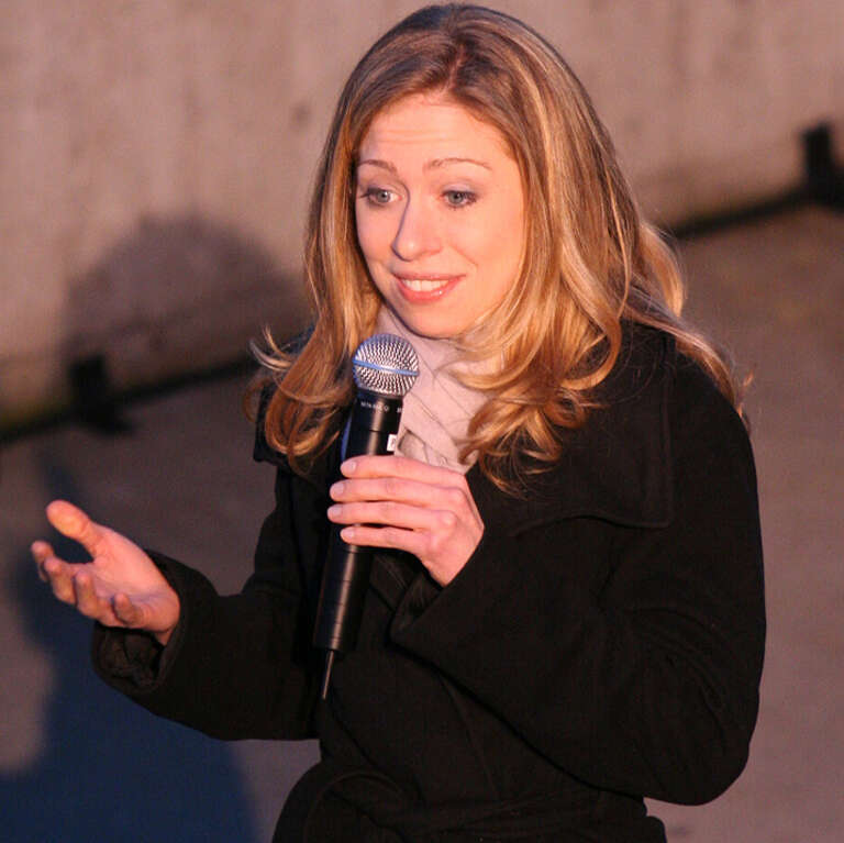 Chelsea Clinton speaking during a campaign stop at California Polytechnic State University for her mother