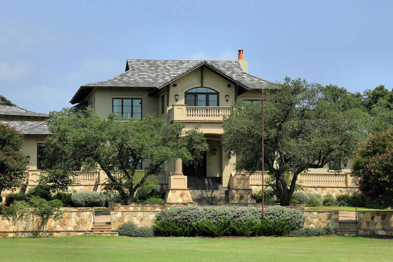 New house at 1132 Belvin St., San Marcos, Texas, United States where historic Fisher Hall was located before it burned down.