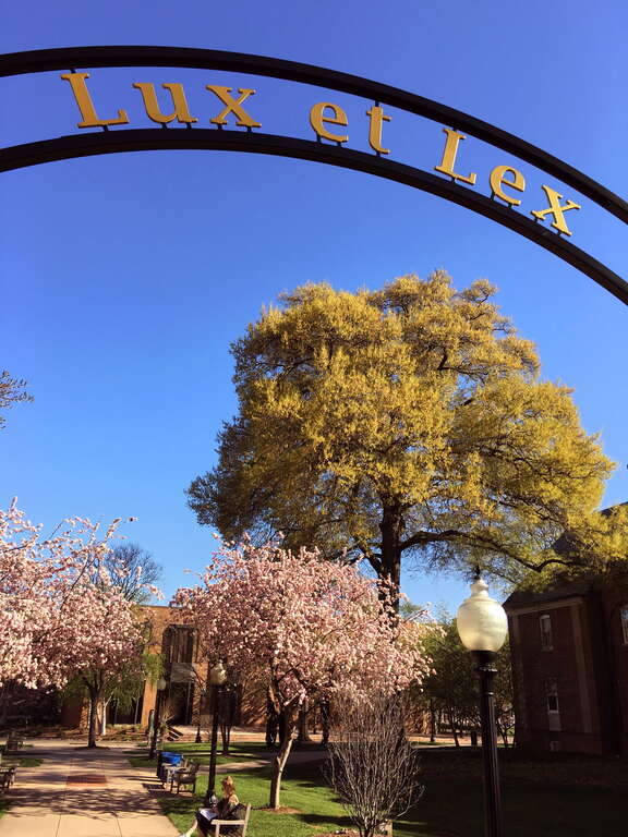 Arch with college motto &quot;Lux et Lex&quot; (Latin: meaning &quot;Light and Law&quot;) in the campus of Franklin and Marshall College, in Lancaster, Pennsylvania, United States.