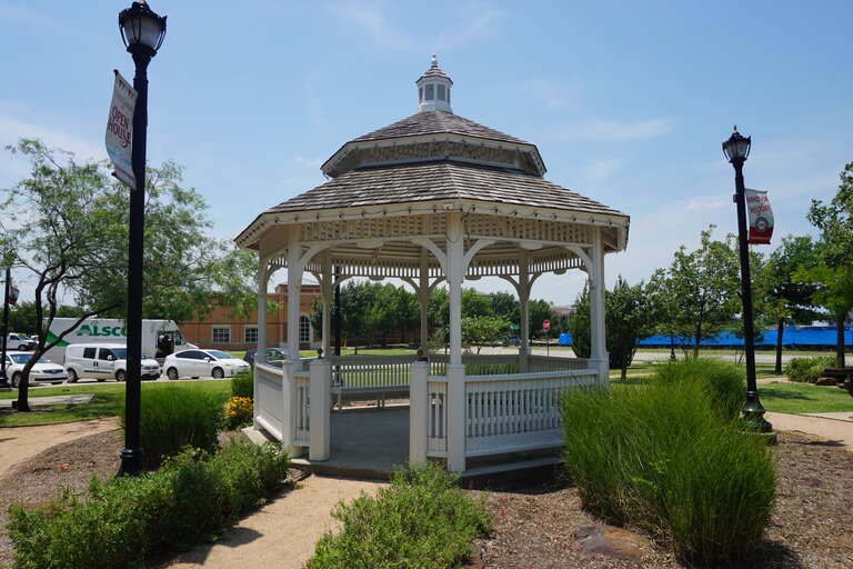 The gazebo at the Frisco Heritage Center in Frisco, Texas (United States).