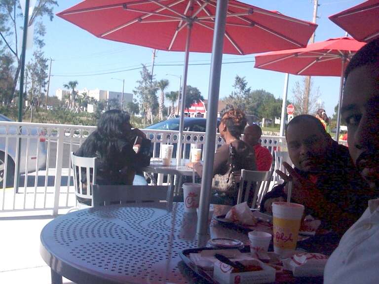 Eating lunch at the new Chick-fil-A on Commercial Blvd in Lauderhill, FL.