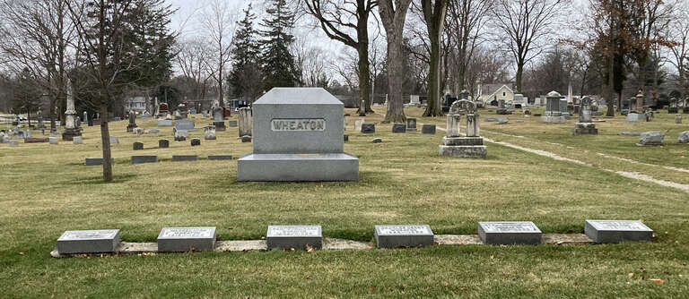 Grave of Warren Lyon Wheaton (1812–1903) at Wheaton Cemetery