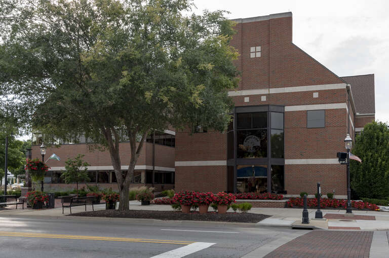 Grove City, Ohio government administrative offices looking directly west when taking this photograph in August.