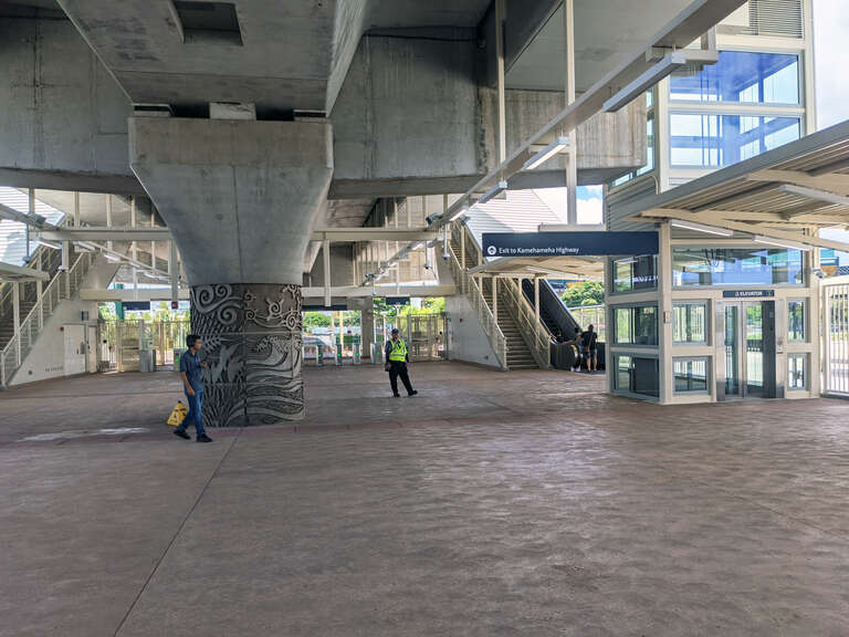 Entrance of Honolulu's Hālawa (Aloha Stadium) Skyline station