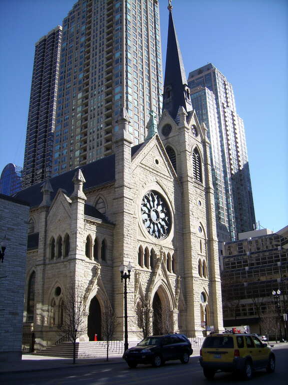 735 N State Street, Chicago. Seat of the Roman catholic archdiocese in Chicago since 1875. Designed by Patrick Charles Keeley