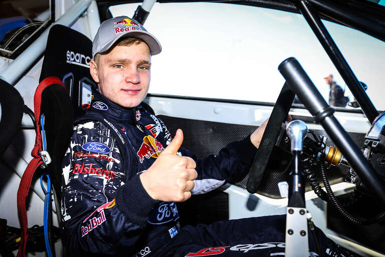 Joni Wiman at Round 4 of the 2014 Global RallyCross Championship at Nassau Veterans Memorial Coliseum Uniondale, NY.
